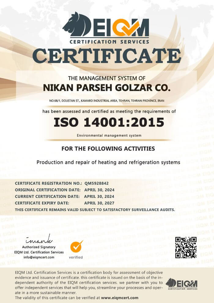 Nikan Parseh Golzar Co - ISO14001